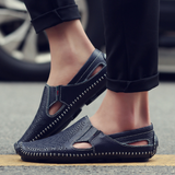 PERFORATED LEATHER SANDALS FOR MEN