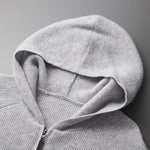 Corinne | Sweat à capuche zippé en maille côtelée