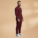 Ensemble décontracté — haut boutonné & pantalon à cordon