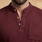 Ensemble décontracté — haut boutonné & pantalon à cordon