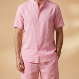 Ensemble décontracté chemise & short — manches courtes et taille élastique