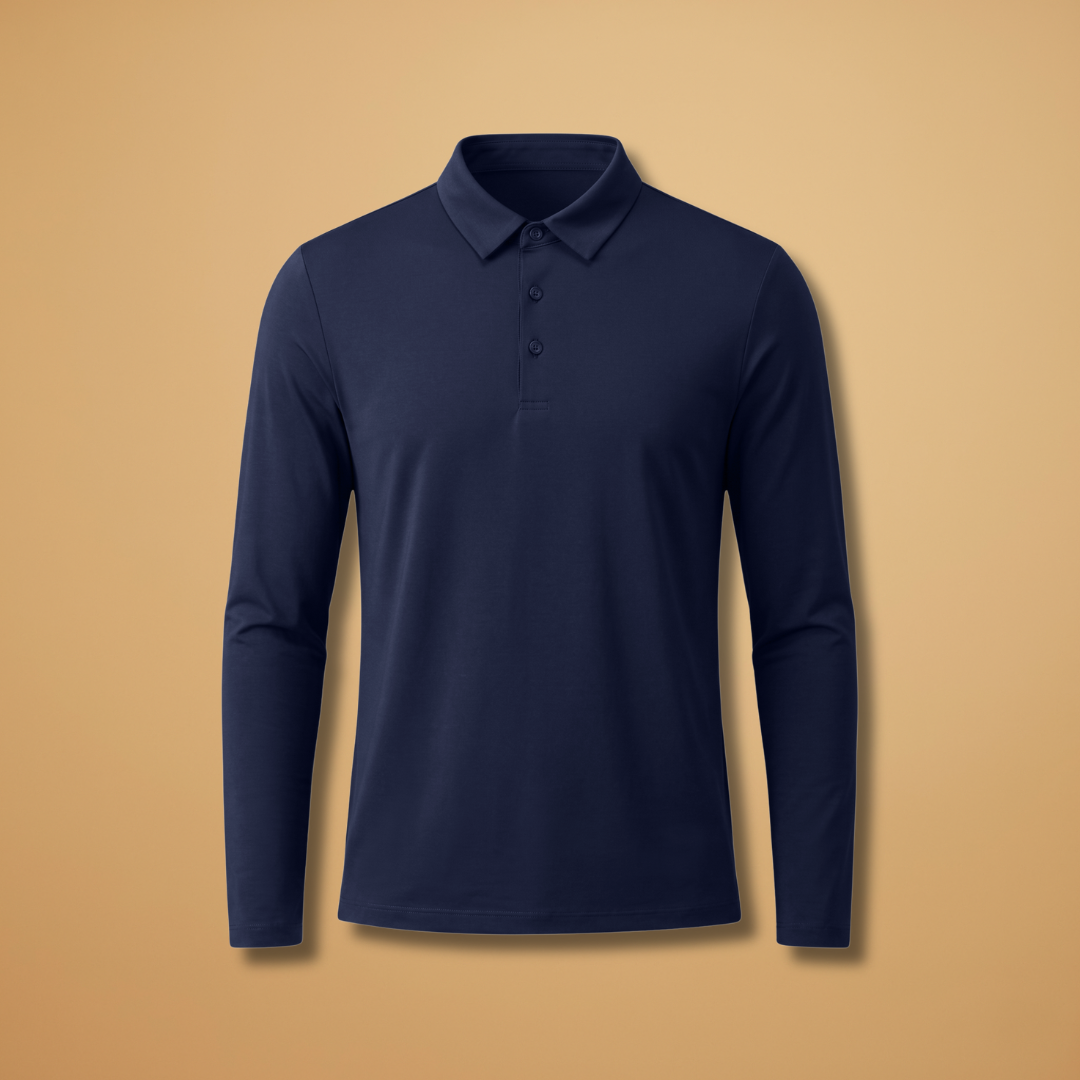 Polo en tissu extensible à col structuré