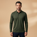 Polo en tissu extensible à col structuré