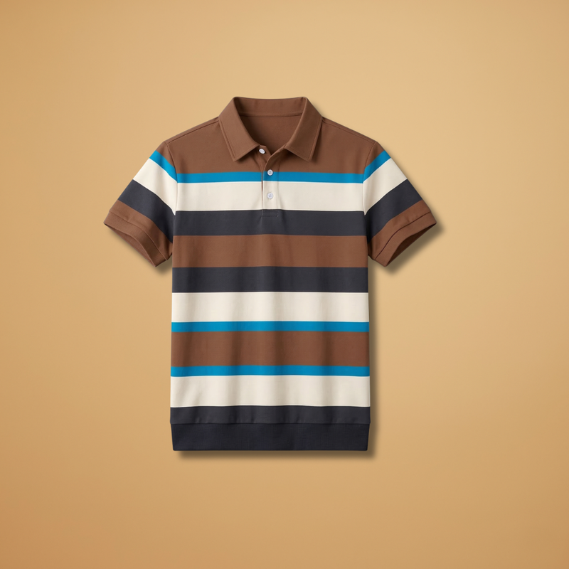 Polo à col V et patte de boutonnage