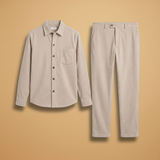 Ensemble chemise & pantalon — motif rayé et chemise boutonnée