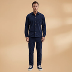 Ensemble chemise & pantalon — motif rayé et chemise boutonnée