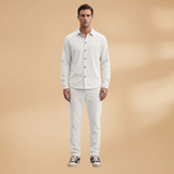 Ensemble chemise & pantalon — motif rayé et chemise boutonnée