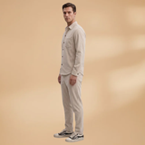 Ensemble chemise & pantalon — motif rayé et chemise boutonnée