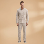 Ensemble chemise & pantalon — motif rayé et chemise boutonnée