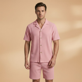 Ensemble à manches courtes — chemise boutonnée & short assorti