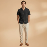 Ensemble pyjama d'été — chemise boutonnée & taille élastique