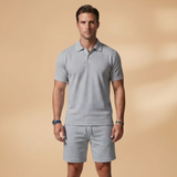 Ensemble polo d'été — chemise & short à taille élastique