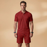 Ensemble polo d'été — chemise & short à taille élastique