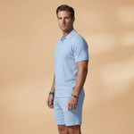 Ensemble polo d'été — chemise & short à taille élastique