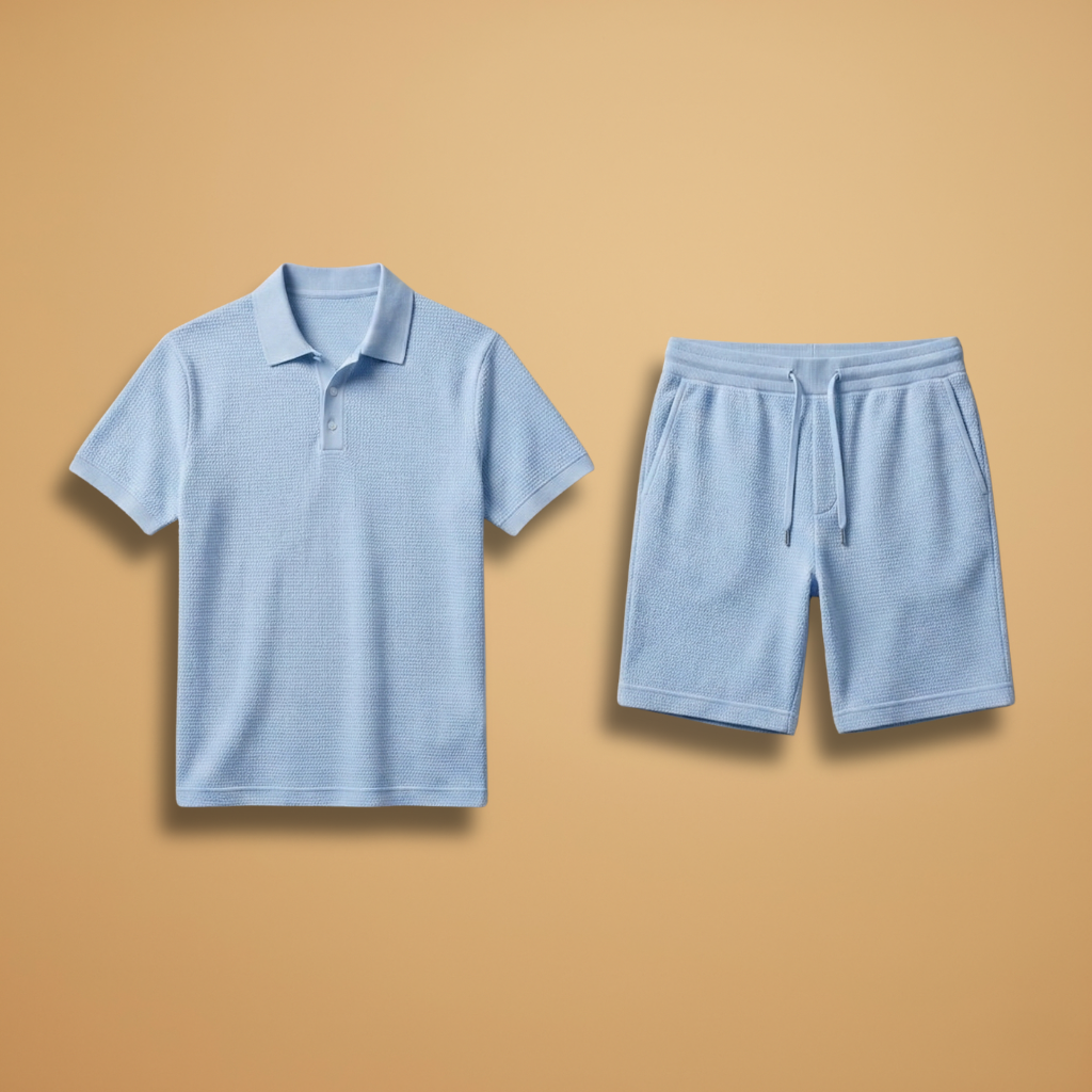 Ensemble polo d'été — chemise & short à taille élastique