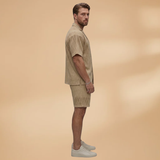 Ensemble d'été — chemise boutonnée & short à taille élastique