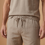 Ensemble d'été — chemise henley & pantalon à cordon