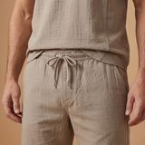 Ensemble d'été — chemise henley & pantalon à cordon
