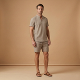 Ensemble d'été — chemise henley & pantalon à cordon