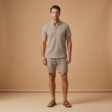Ensemble d'été — chemise henley & pantalon à cordon