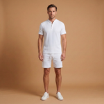 Ensemble d'été — polo côtelé & short à taille élastique