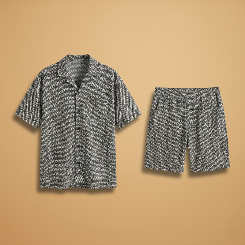 Ensemble d'été — chemise à manches courtes & short à taille élastique