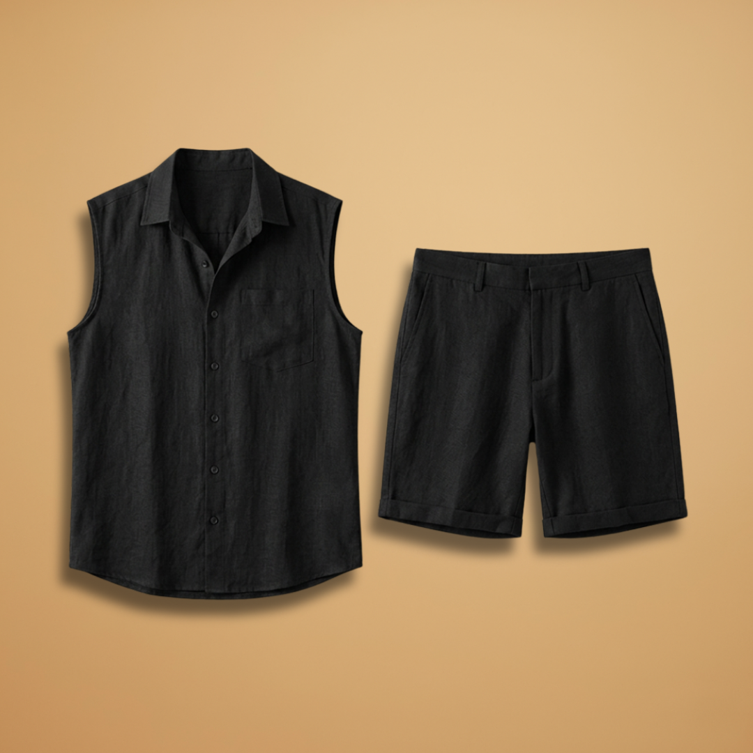 Ensemble d'été — chemise sans manches & short décontracté