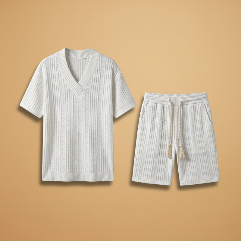 Ensemble d'été — chemise à col V & short