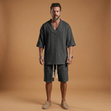 Ensemble d'été — chemise à col V & short
