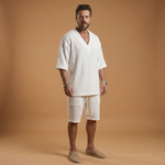 Ensemble d'été — chemise à col V & short