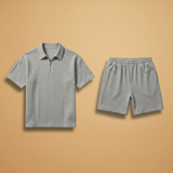 Ensemble — demi-zip et texture matelassée