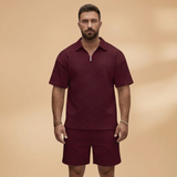 Ensemble — demi-zip et texture matelassée