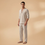 Ensemble — chemise à lacets & pantalon à jambe large