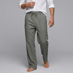 Pantalon à taille à cordon et plis devant