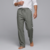 Pantalon à taille à cordon et plis devant