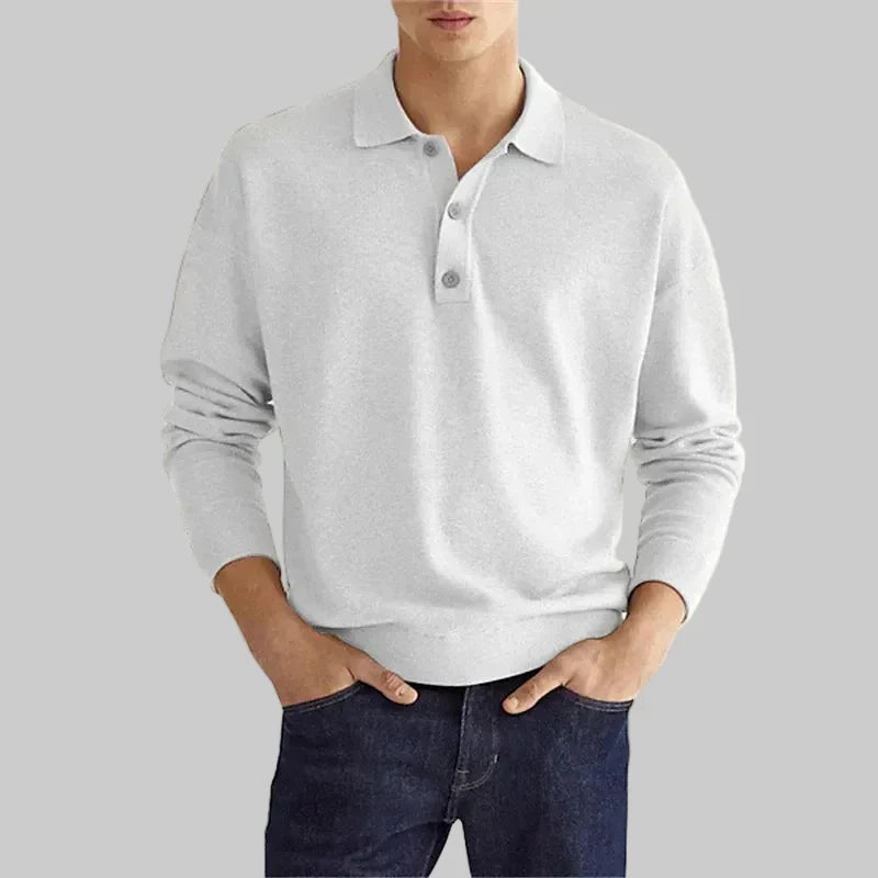 Polo à manches longues et patte de boutonnage