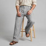 Pantalon à jambe large et taille boutonnée
