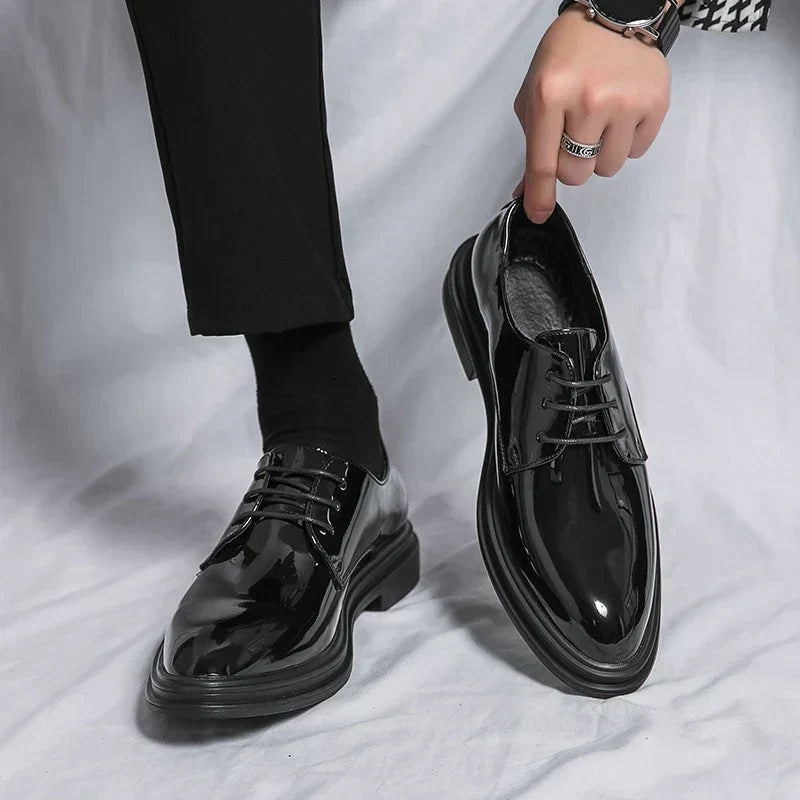 PATENT DERBY SHOES FOR MEN
