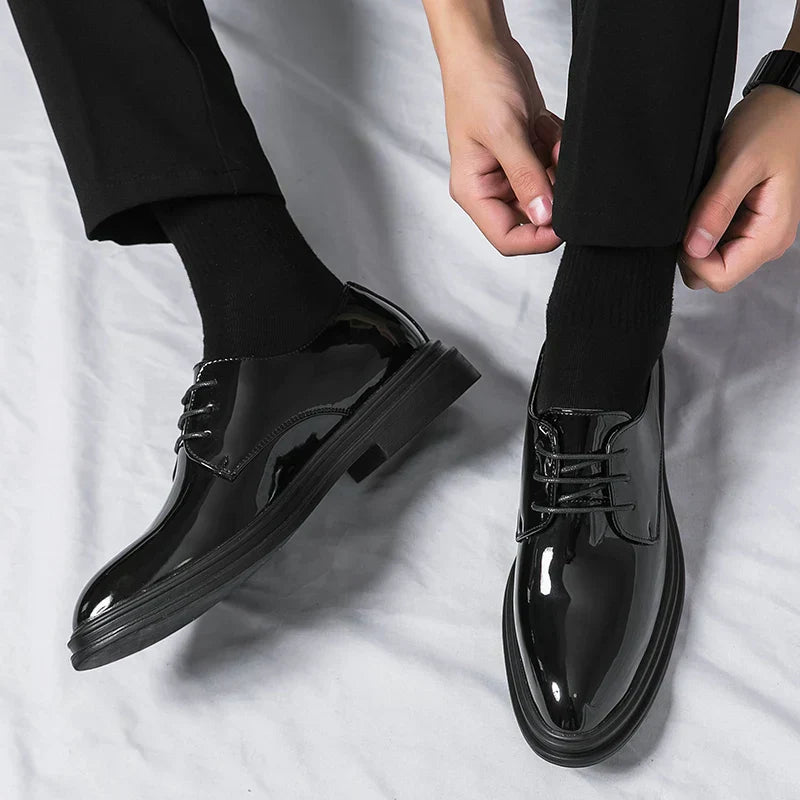 PATENT DERBY SHOES FOR MEN