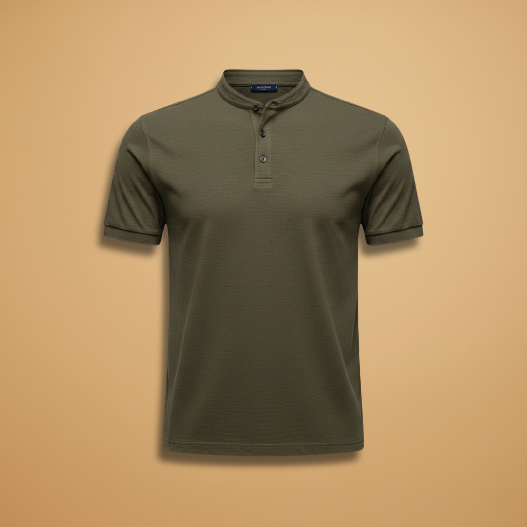 Polo ajusté à col boutonné