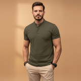 Polo ajusté à col boutonné
