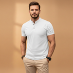 Polo ajusté à col boutonné