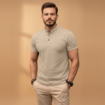Polo ajusté à col boutonné