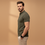 Polo ajusté à col boutonné