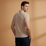 Polo texturé à col boutonné