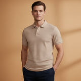 Polo texturé à col boutonné
