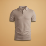 Polo texturé à col boutonné