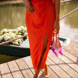 Victorine | Robe midi élégante à col licou