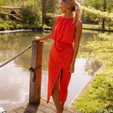 Victorine | Robe midi élégante à col licou