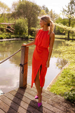Victorine | Robe midi élégante à col licou